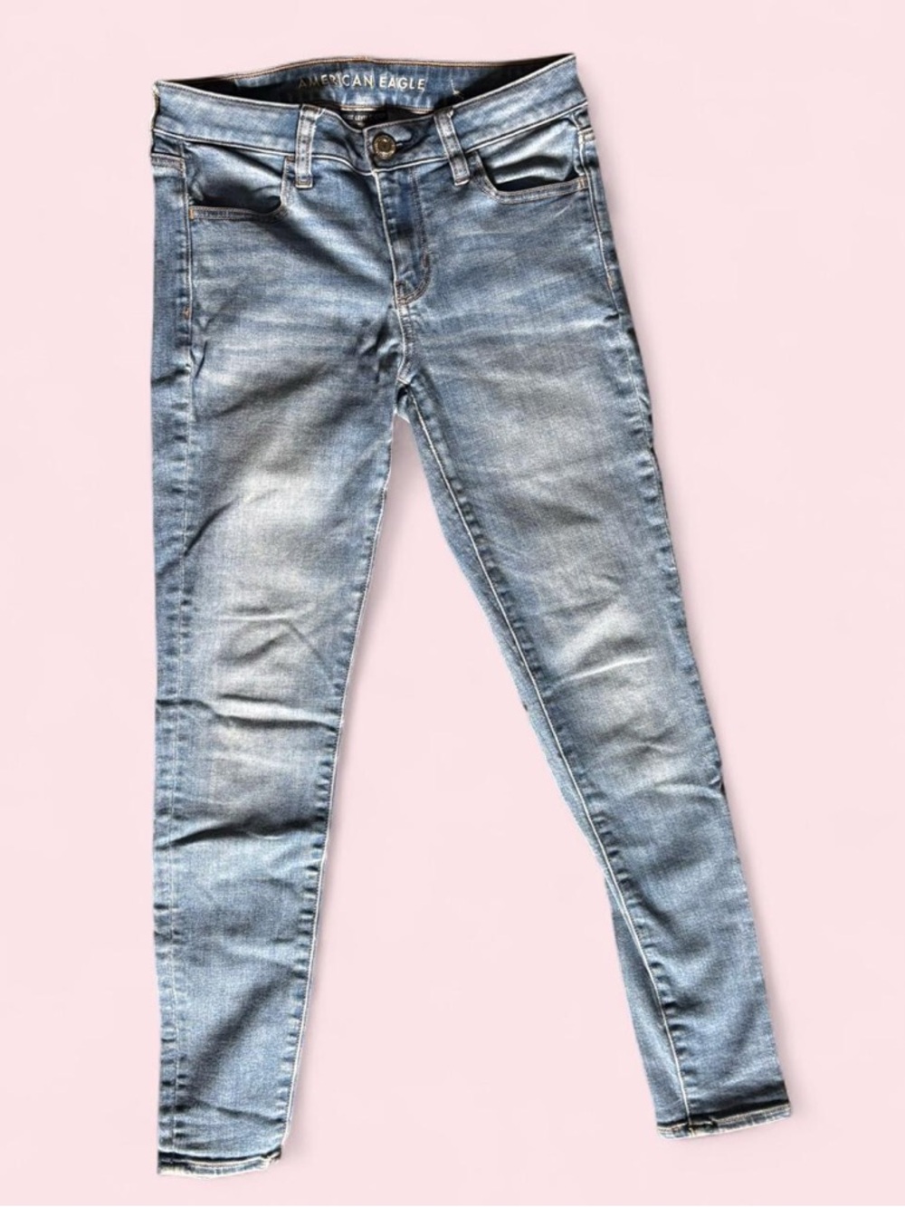 American Eagle Distressed Light Blue Skinny Jeans